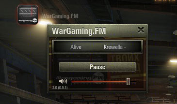 Радио Wargaming FM в ангаре с графическим интерфейсом